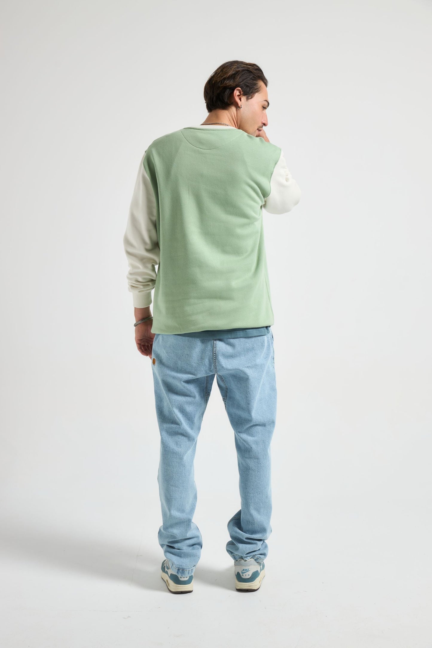 Color Block Sweatshirt Salted Moss