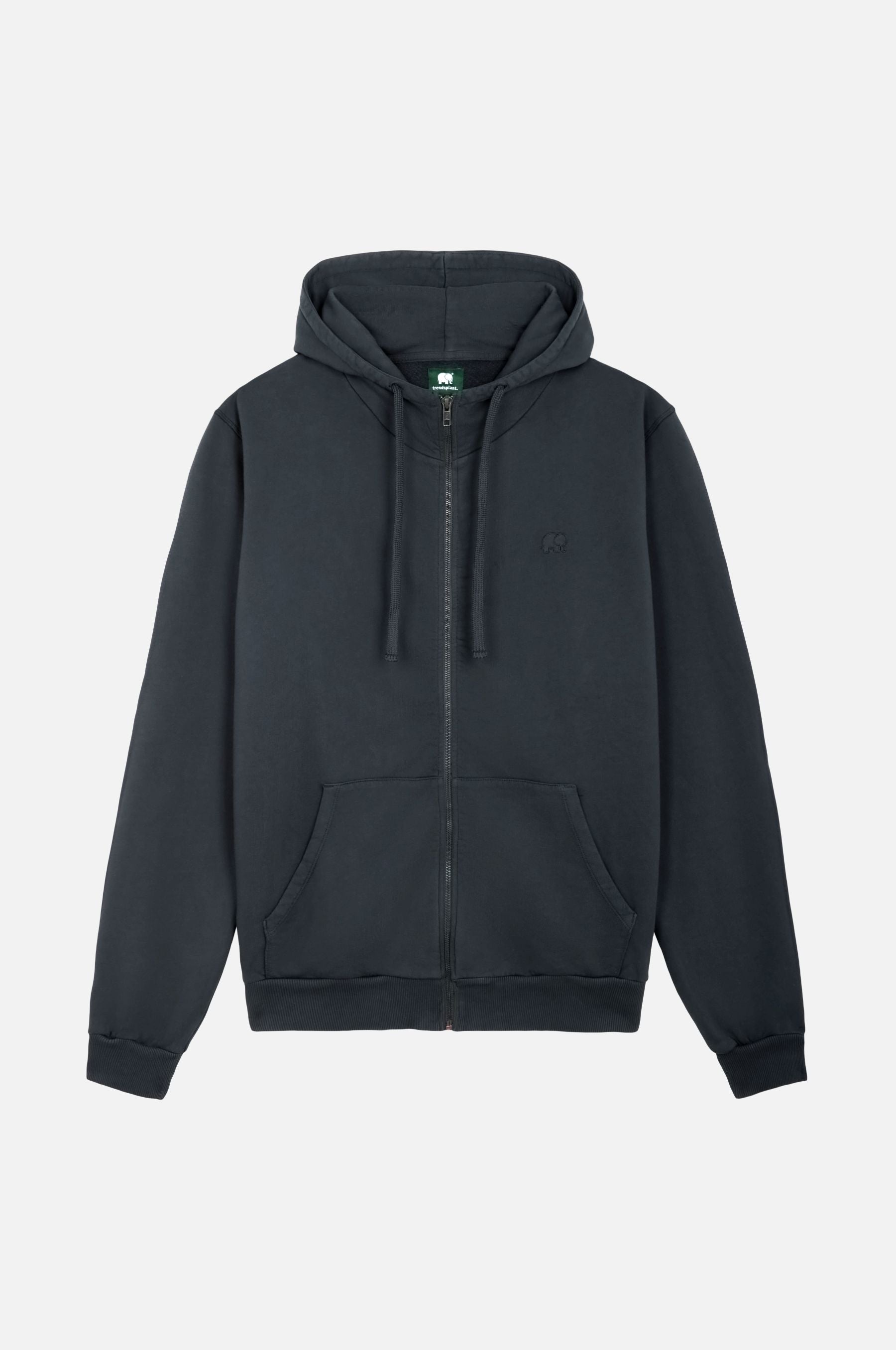 Essential Zip Hoodie Bitumen Grey - front
