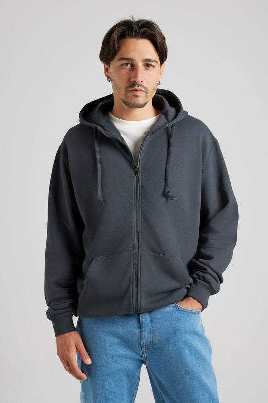 Essential Zip Hoodie Bitumen Grey