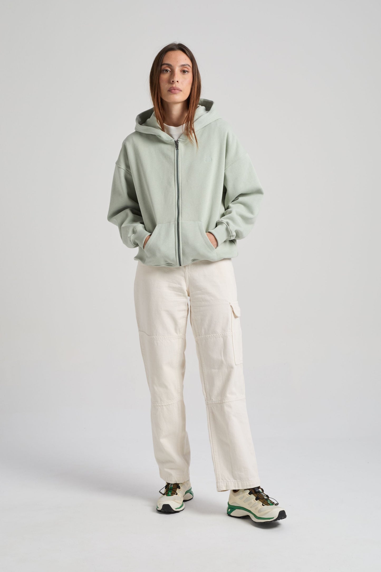 Women's Essential Zip Hoodie Coastal Fog