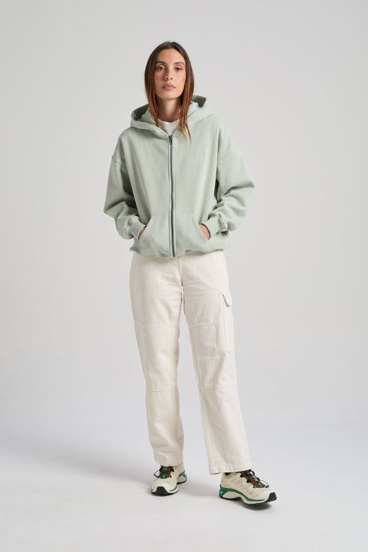 Women's Essential Zip Hoodie Coastal Fog