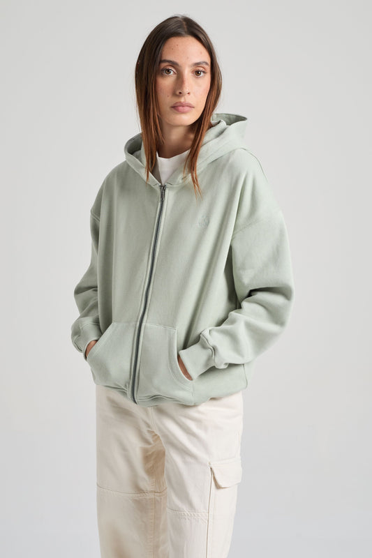 Women's Essential Zip Hoodie Coastal Fog