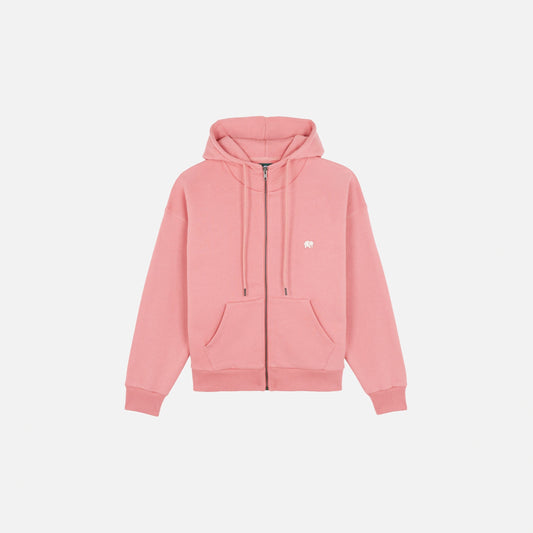Women's Organic Essential Oversized Zip Hoodie, Rossette Pink