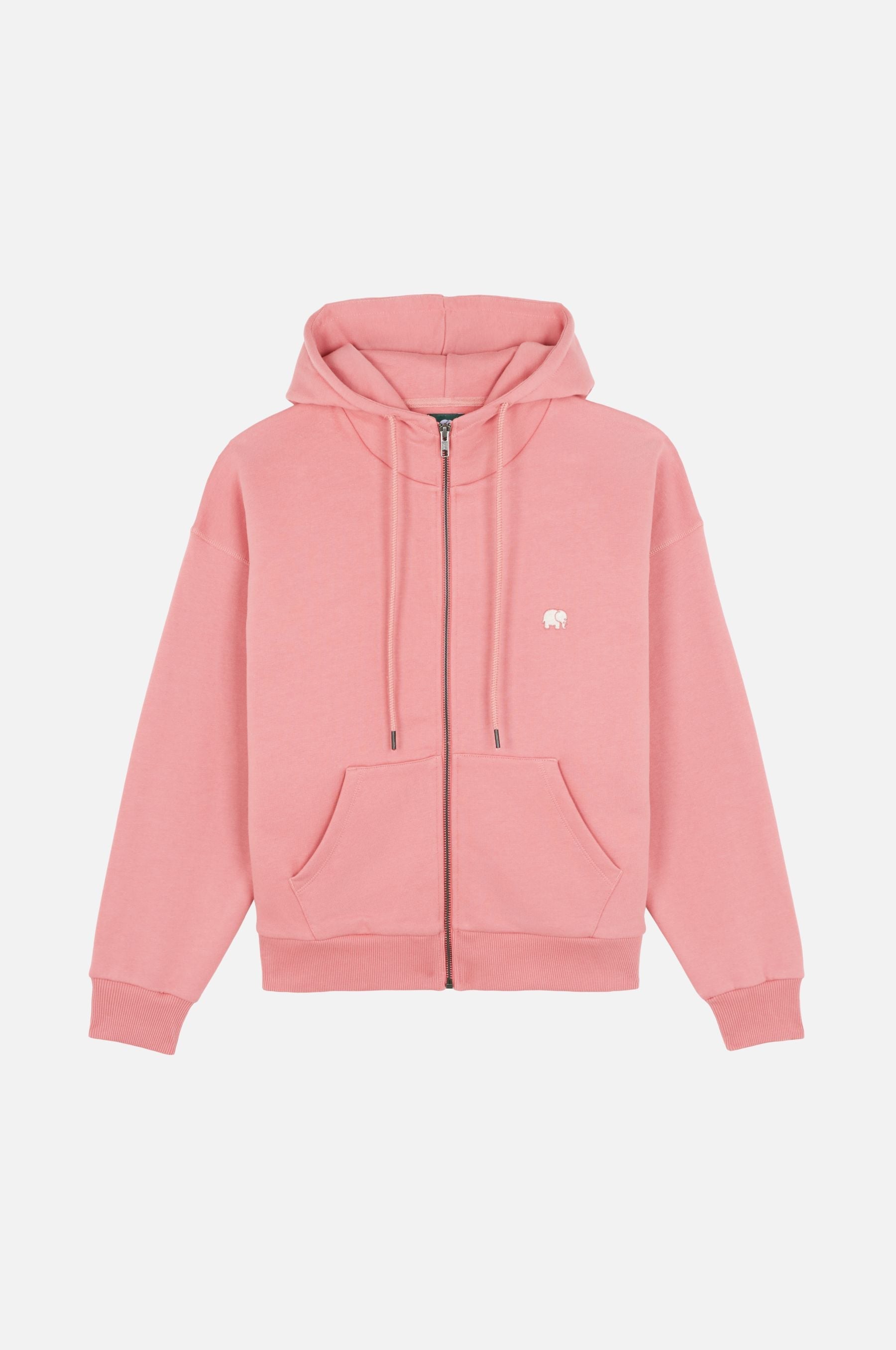Women's Organic Essential Oversized Zip Hoodie Rossette Pink - front