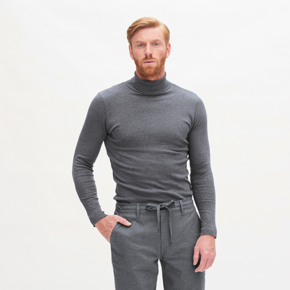 HELGE Turtleneck Shirt Grey Melange