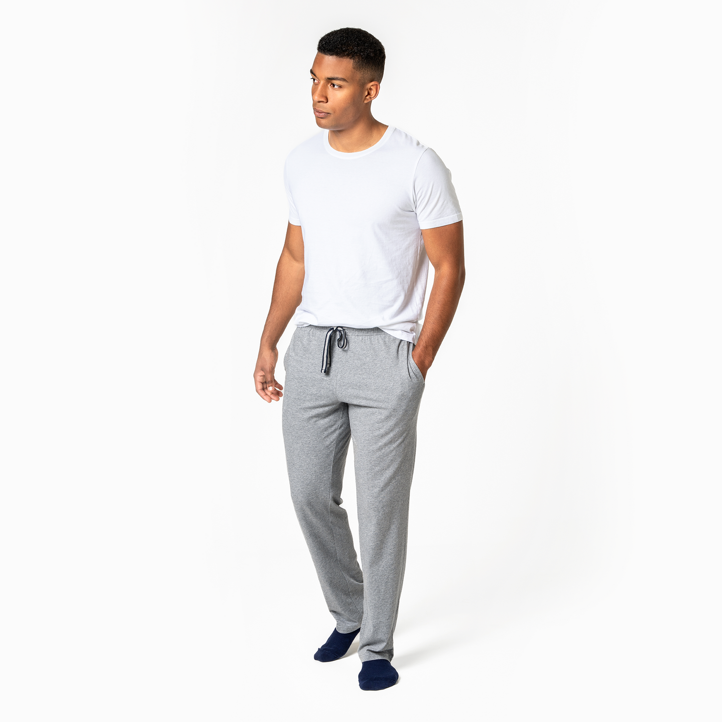 ANSGAR Relax Pants - Grey Melange - front