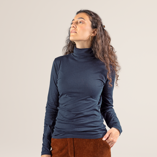 NIA Turtleneck Shirt ink blue