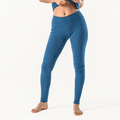 BASSY Merino Wool Leggings - Mid Blue - front