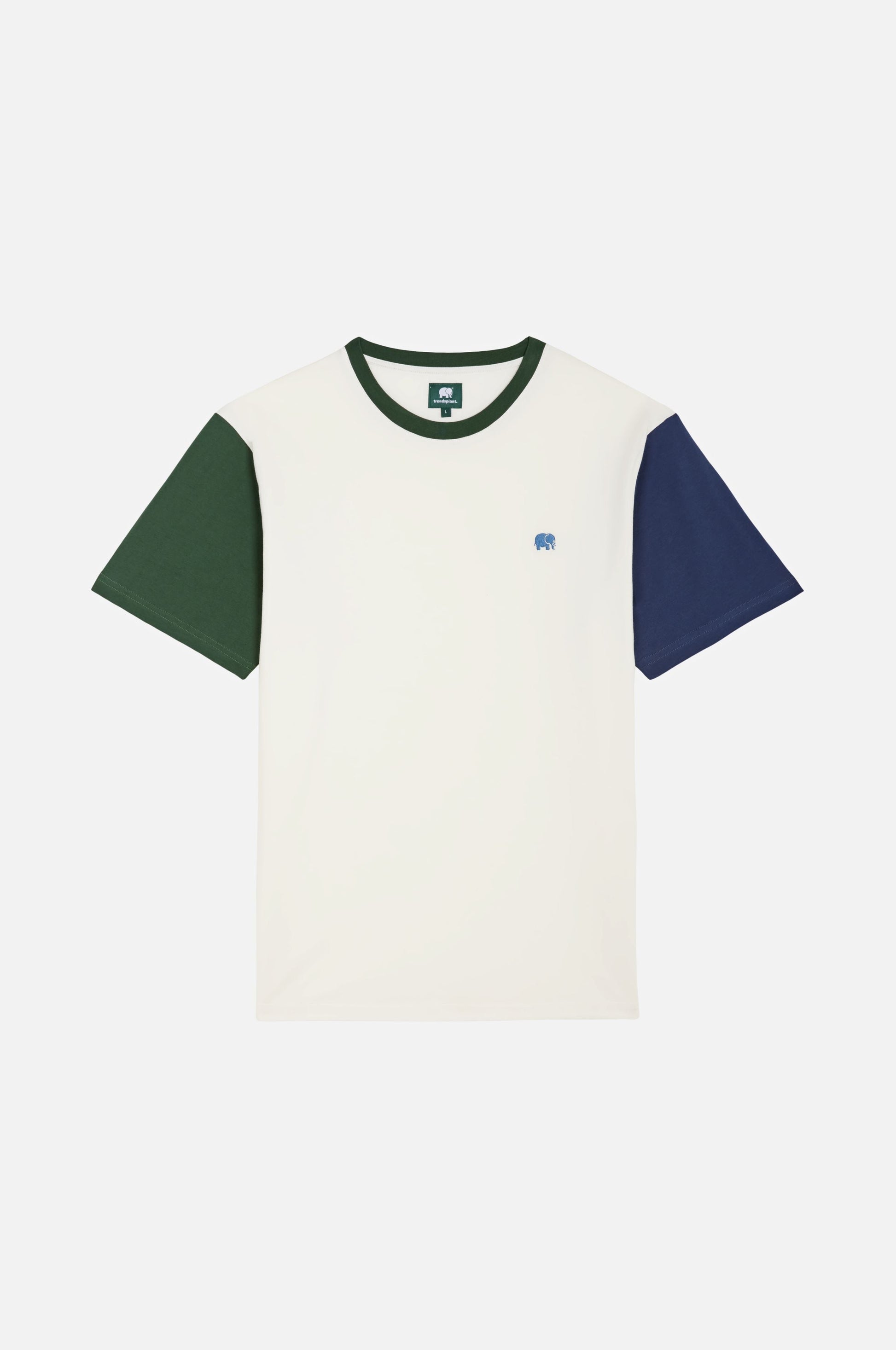 Organic Color Block T-Shirt Natural - front