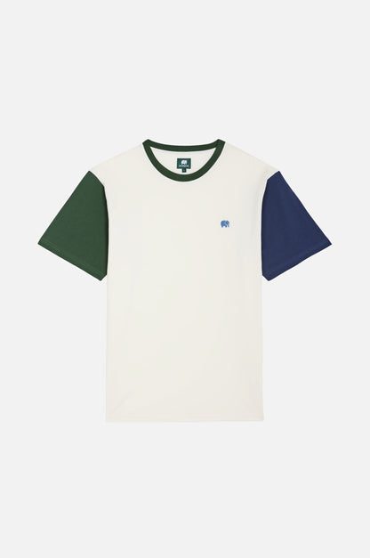 Organic Color Block T-Shirt Natural - front