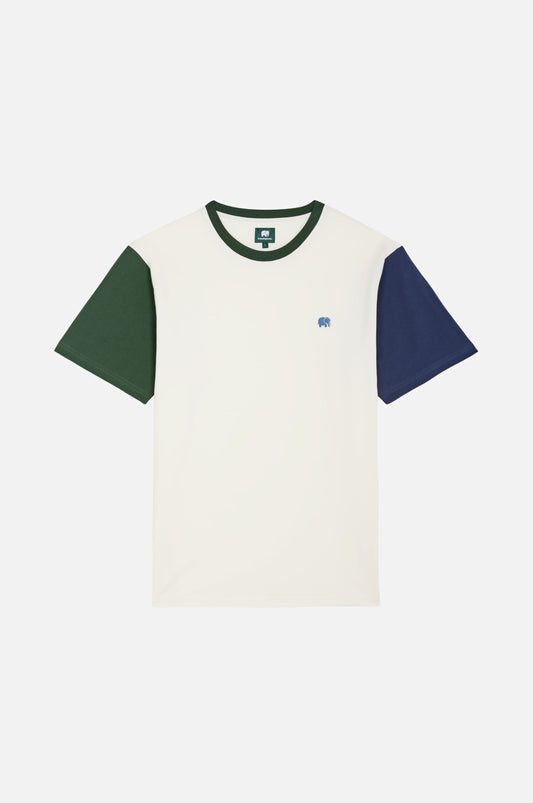 Organic Color Block T-Shirt Natural - front