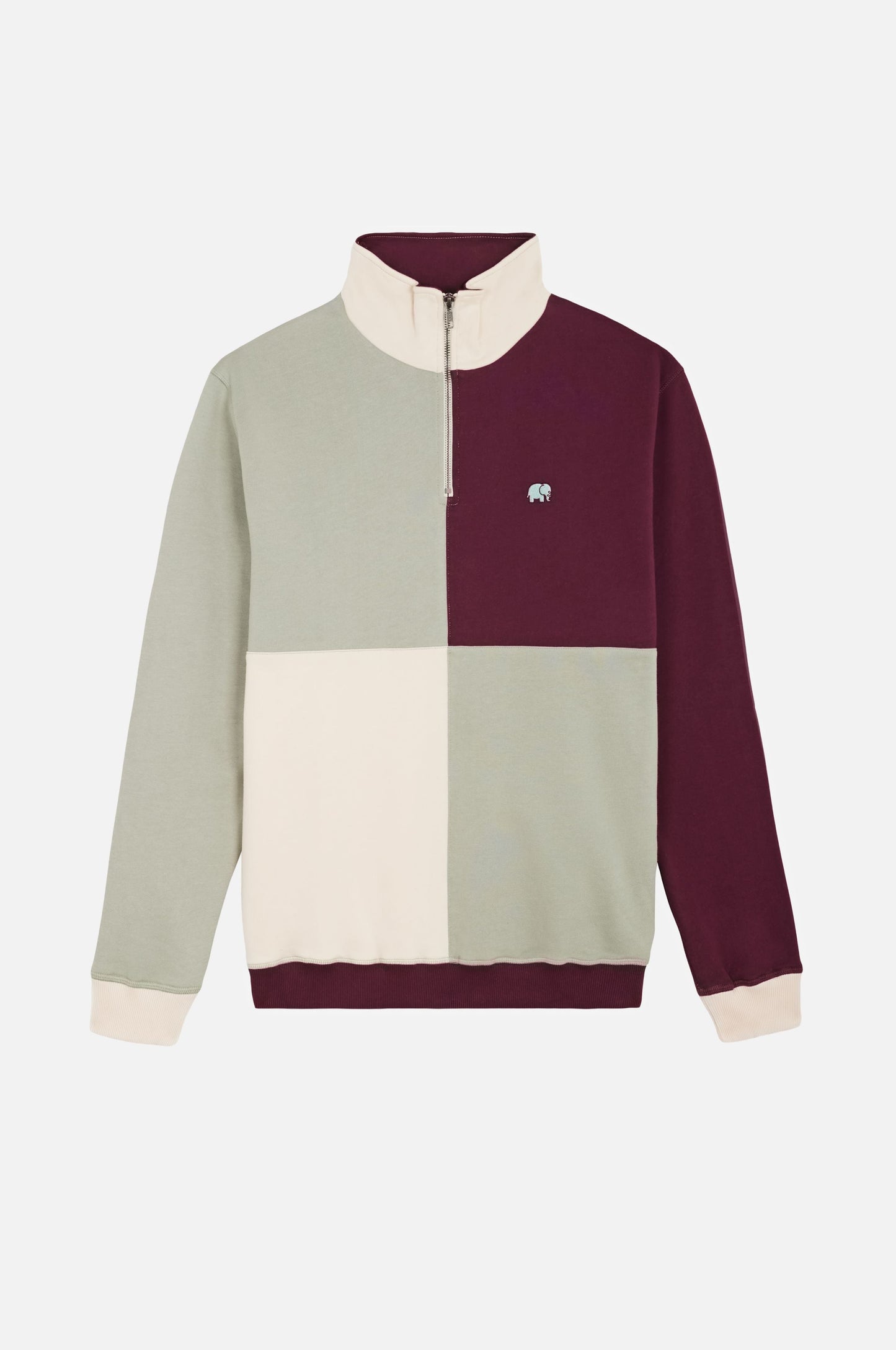 Color Block Quarter Zip Sweatshirt Iron Veil - front