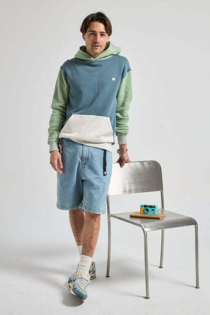 Color Block Hoodie Deep Spruce
