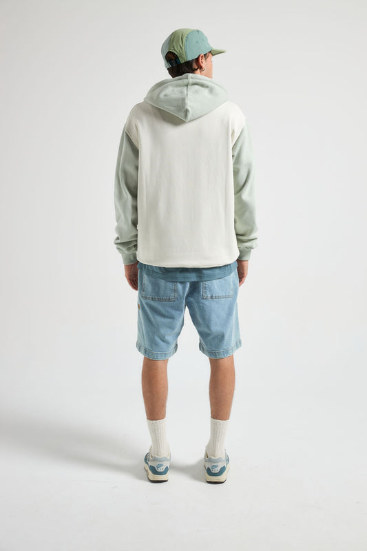 Color Block Zip Hoodie Sea Glass
