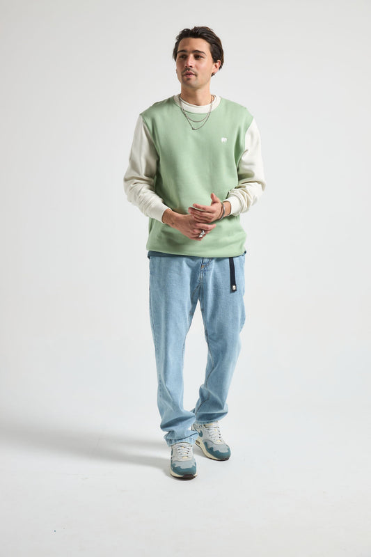 Color Block Sweatshirt Salted Moss
