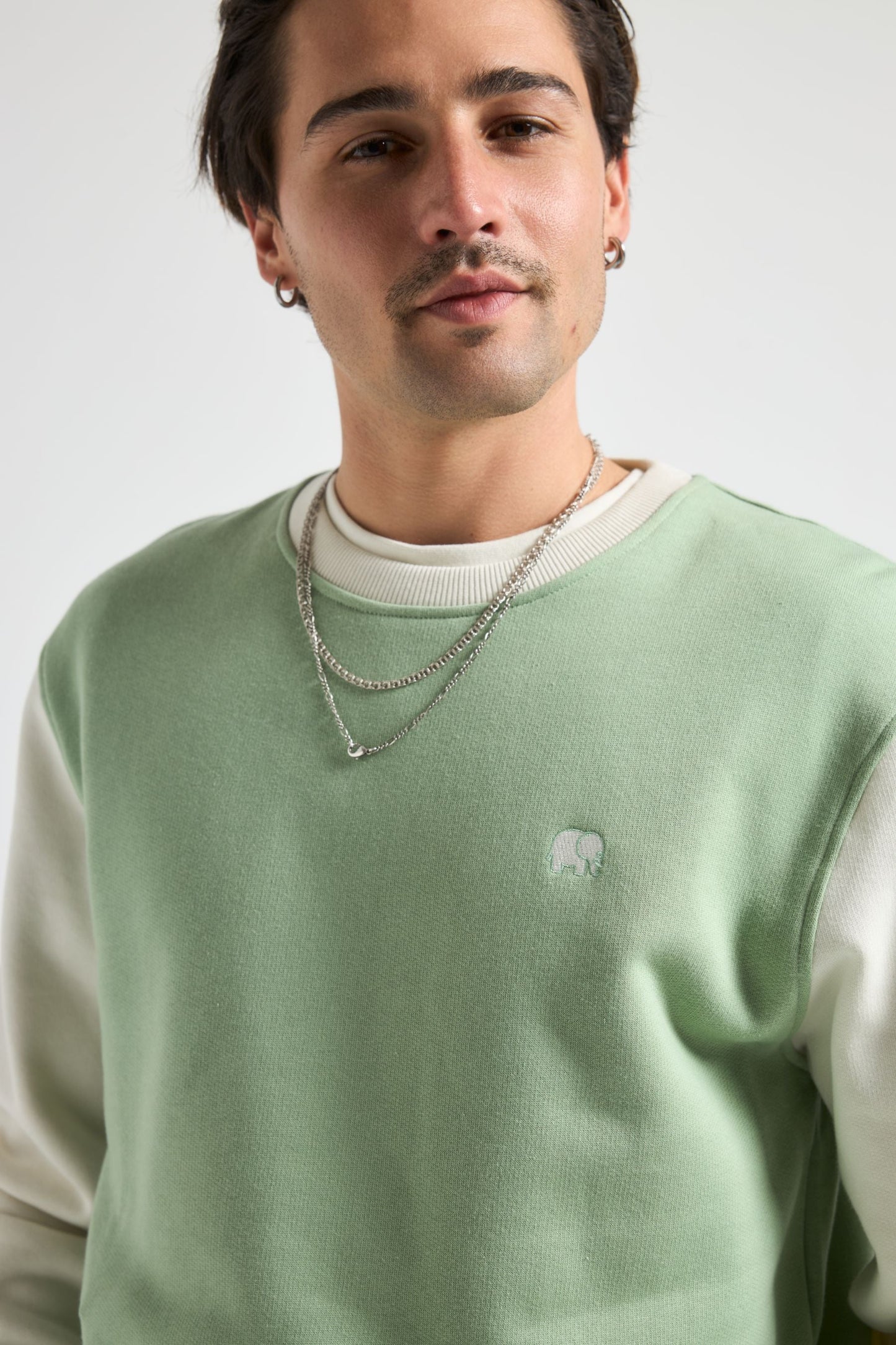 Color Block Sweatshirt Salted Moss