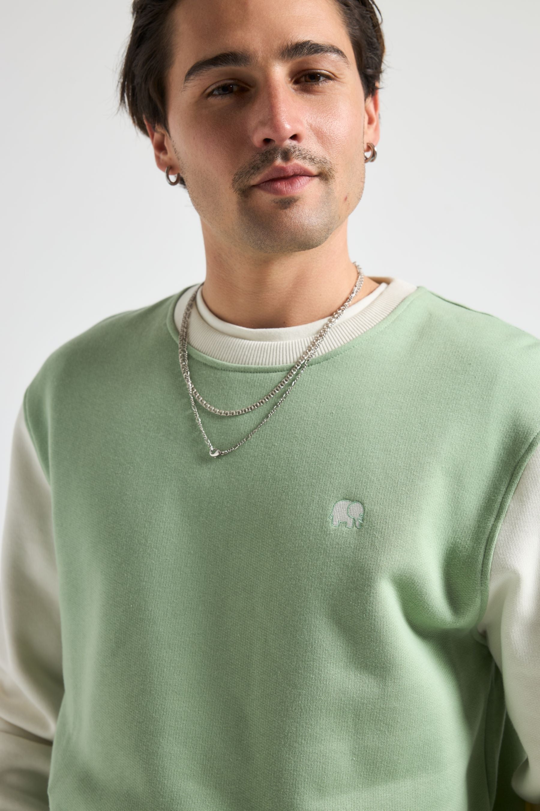 Color Block Sweatshirt Salted Moss