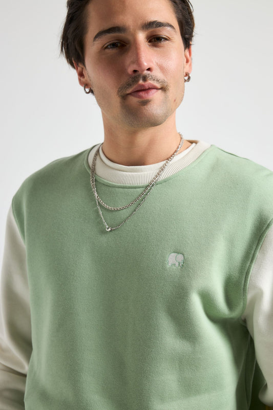 Color Block Sweatshirt Salted Moss