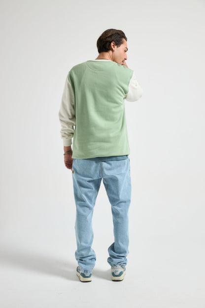 Color Block Sweatshirt Salted Moss