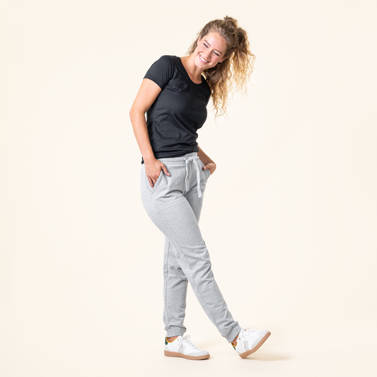 LAVINIA Jogging Pants - Grey Melange - detail