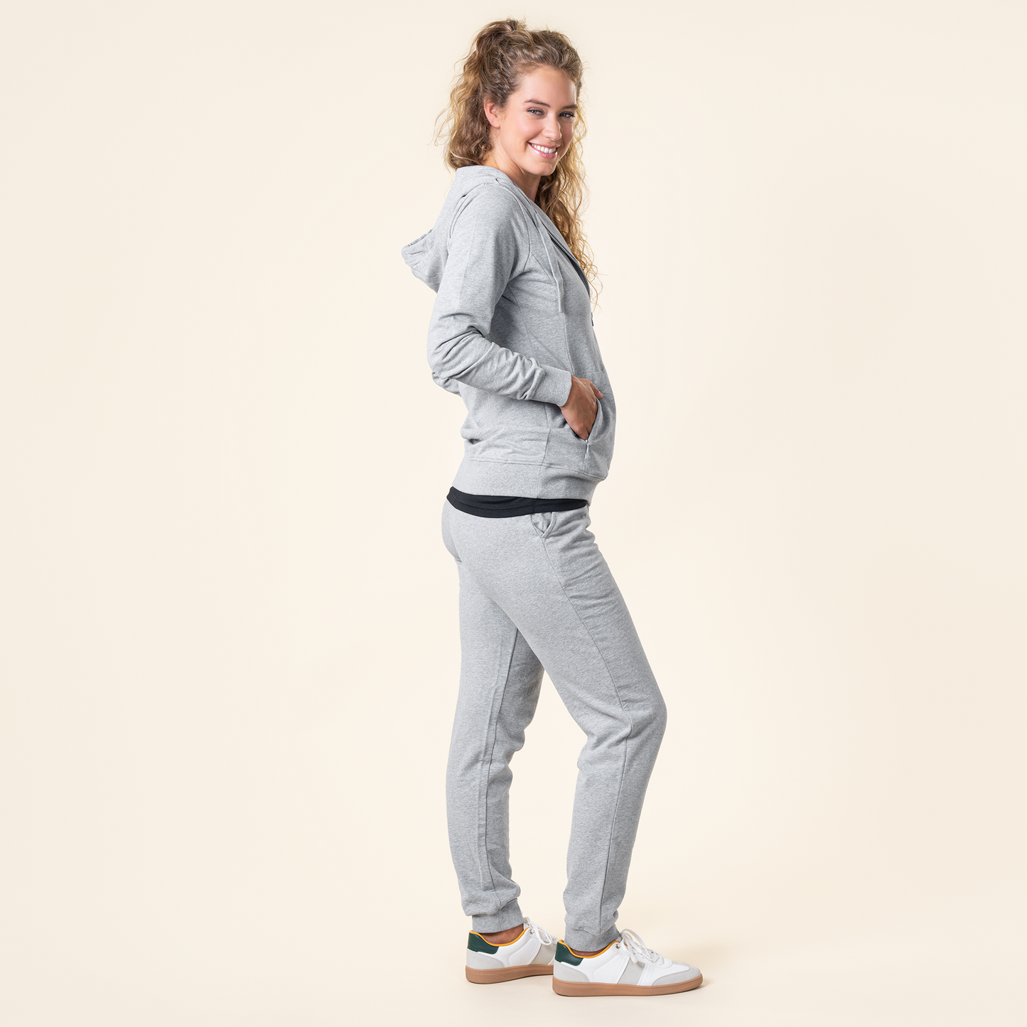 LAMINA Hooded Jacket - Grey Melange - detail