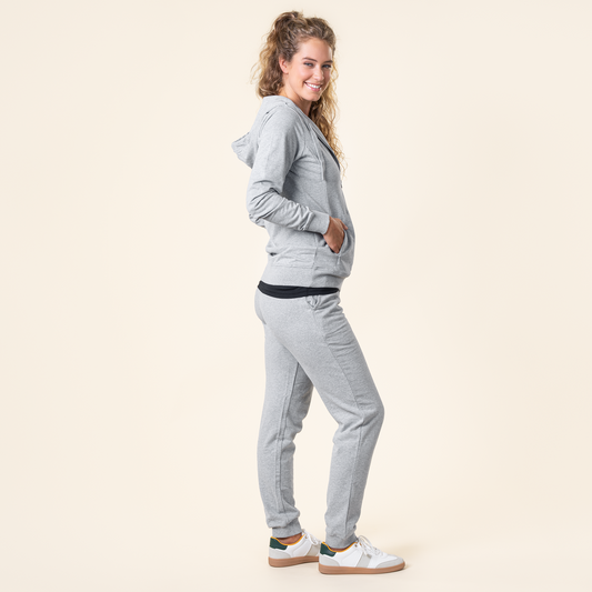 LAMINA Hooded Jacket - Grey Melange - detail