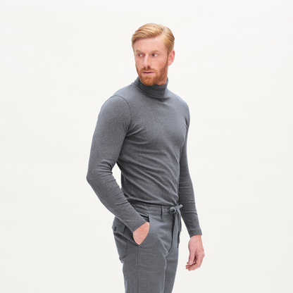 HELGE Turtleneck Shirt Grey Melange