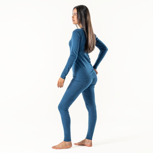 BIANCA Merino Wool Top - Mid Blue - detail