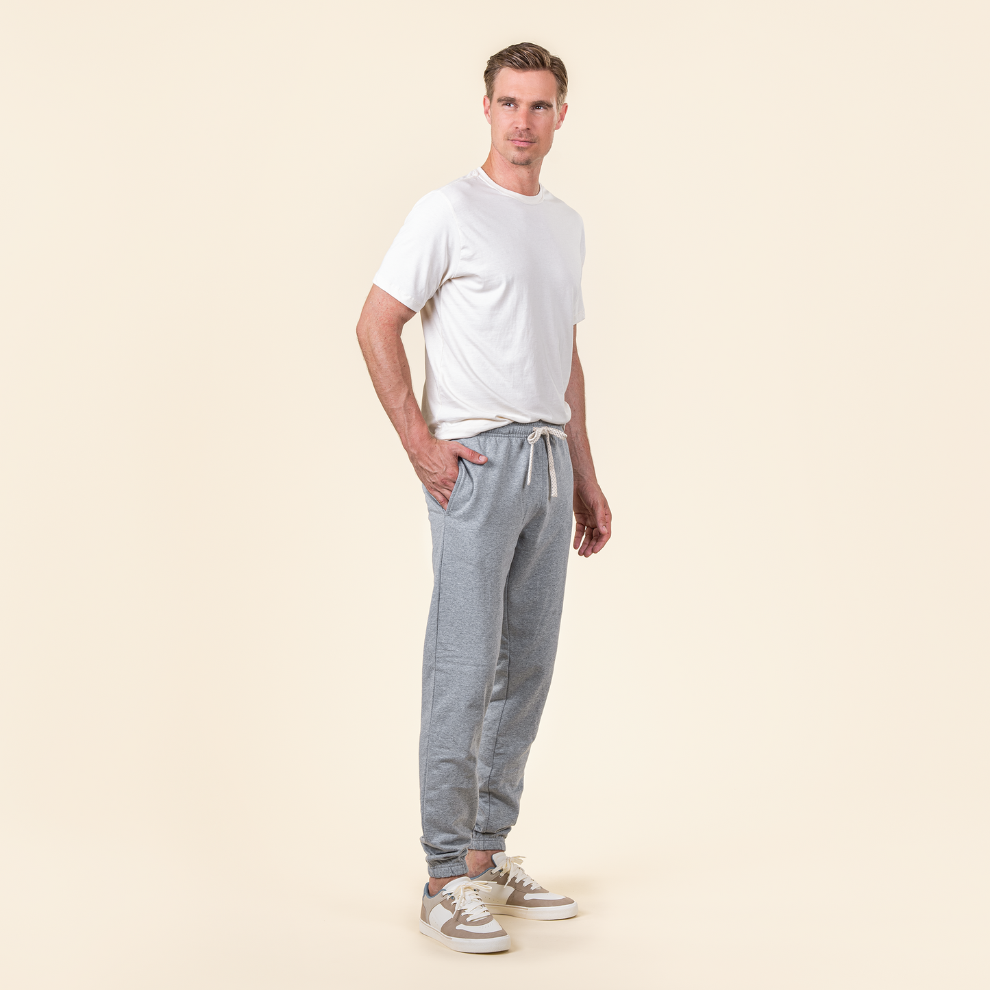 CALVIN Jogging Pants - Grey Melange - detail