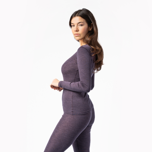 BIANCA Merino Wool Top - Zinfandel/Mauve - detail