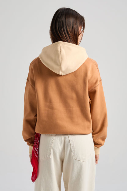 Women's Color Block Hoodie Cashew - back