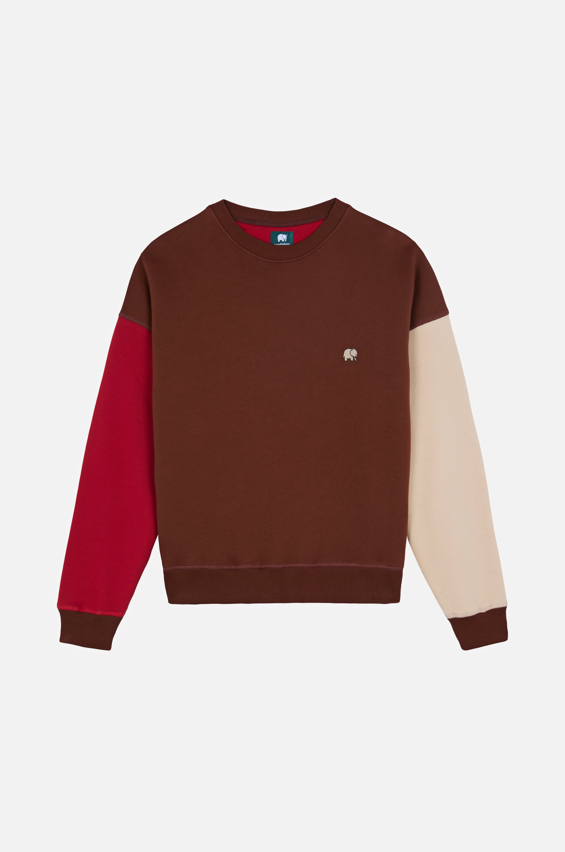 Women's Color Block Sweatshirt Cherry Mahogany - front