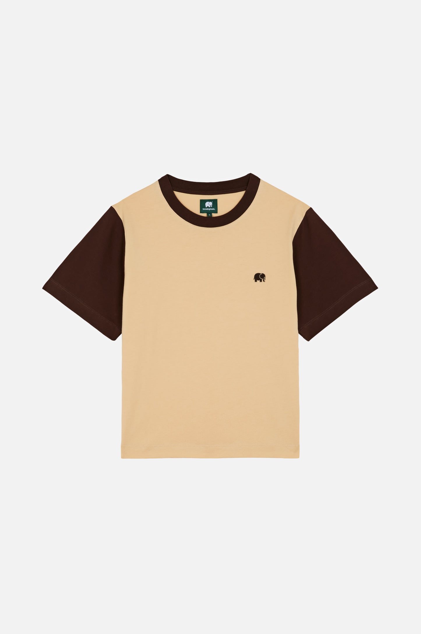 Women's Color Block T-Shirt Gray Sand - front