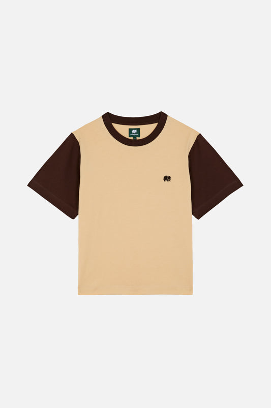 Women's Color Block T-Shirt Gray Sand - front