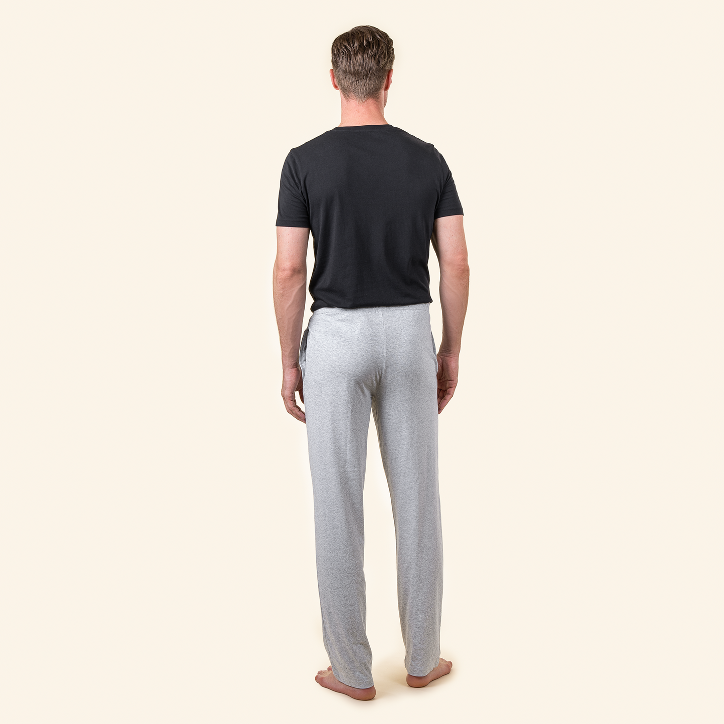 LIVING CRAFTS Relax Pants - Grey Melange - worn