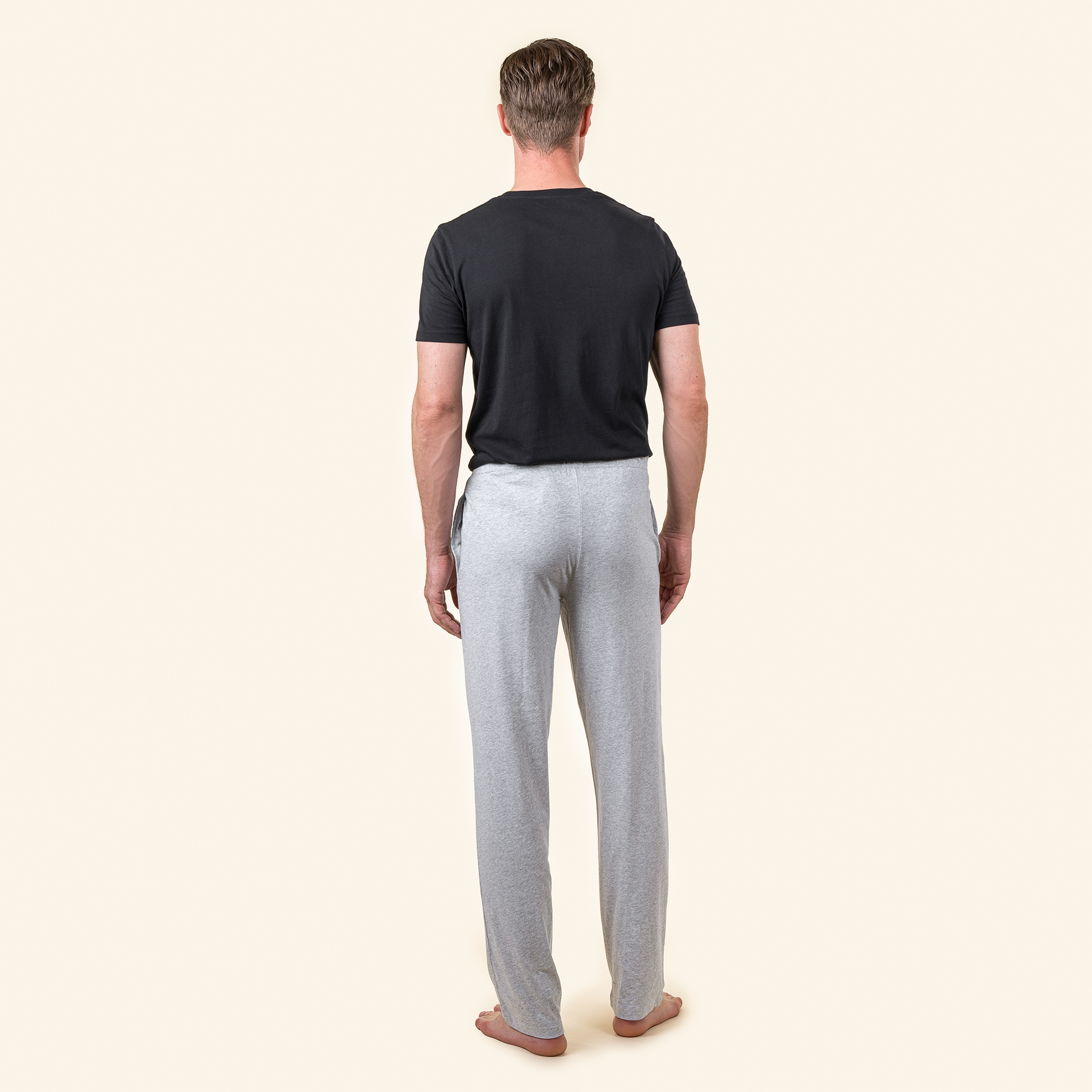 LIVING CRAFTS Relax Pants - Grey Melange - worn