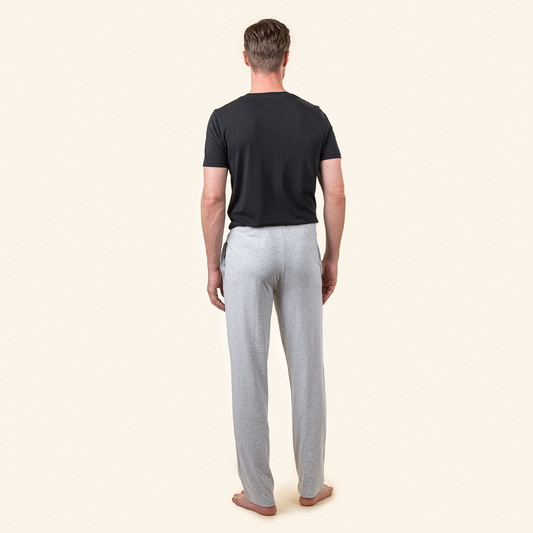 LIVING CRAFTS Relax Pants - Grey Melange - worn