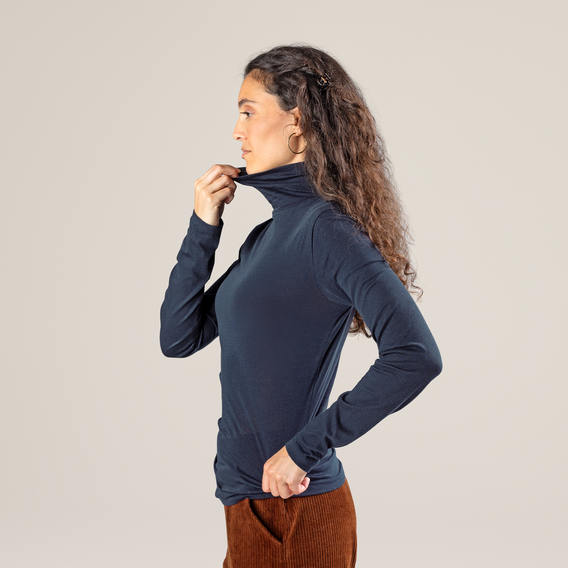 NIA Turtleneck Shirt ink blue