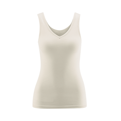 JANINE V-Neck Vest Natural