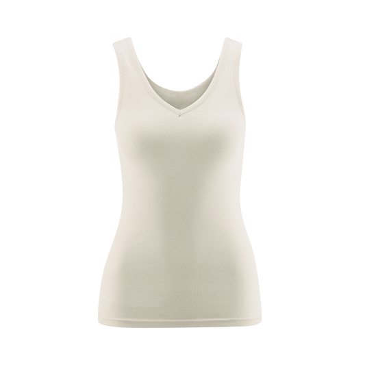 JANINE V-Neck Vest Natural