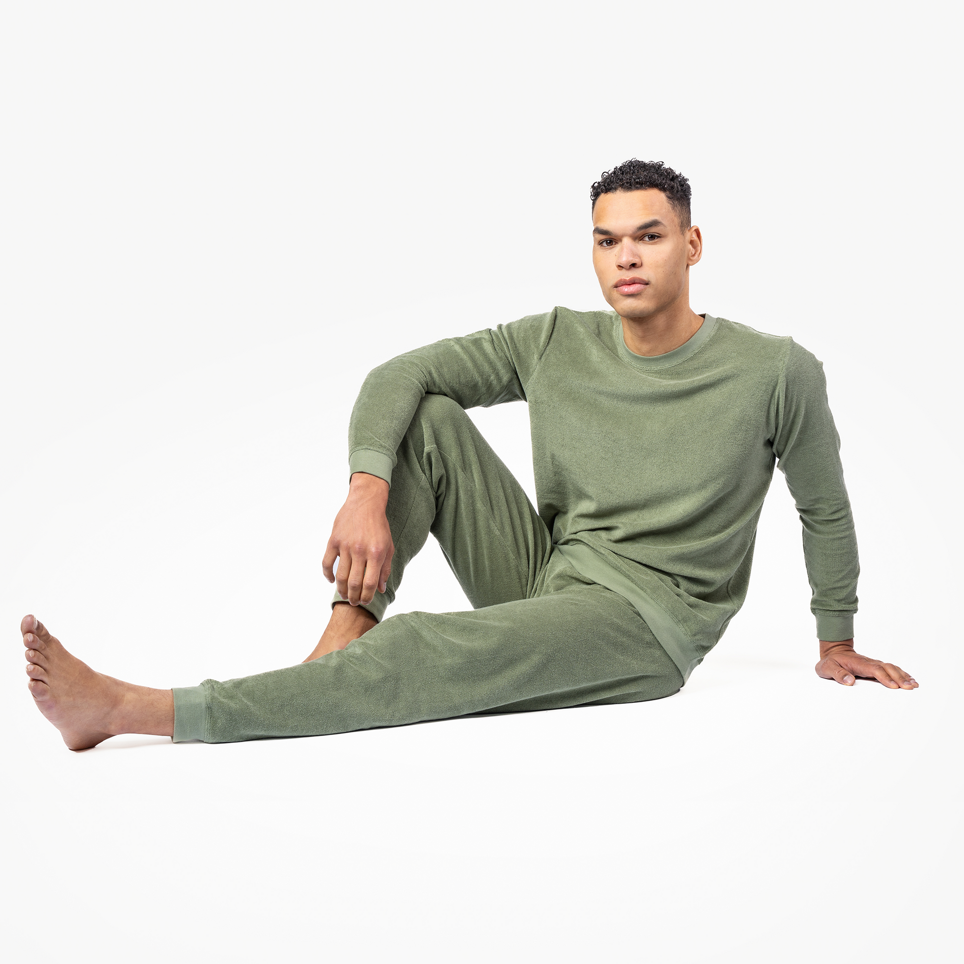 BJORN Terry Pajama Set - Fog Green - detail 2