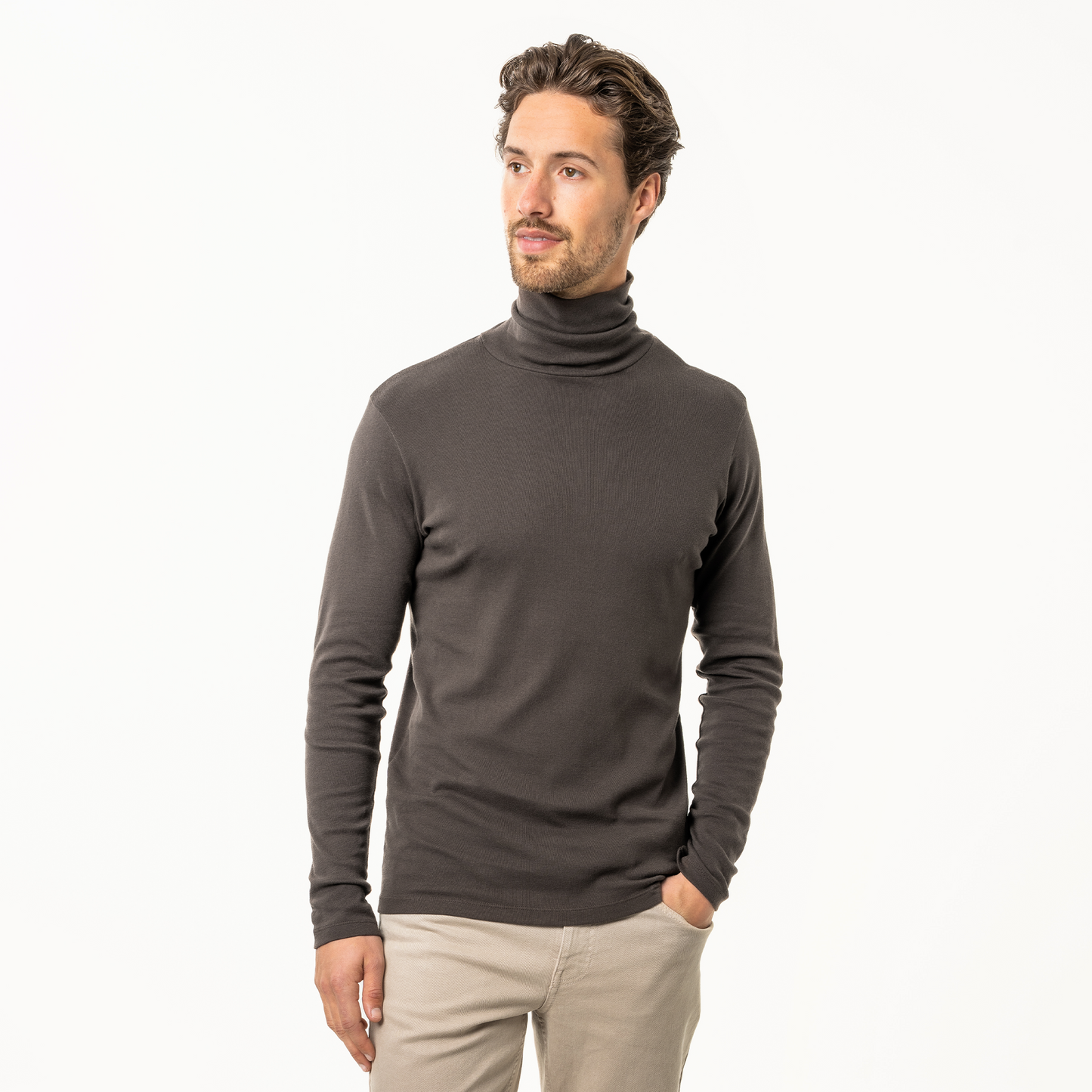 HELGE Turtleneck Shirt Walnut