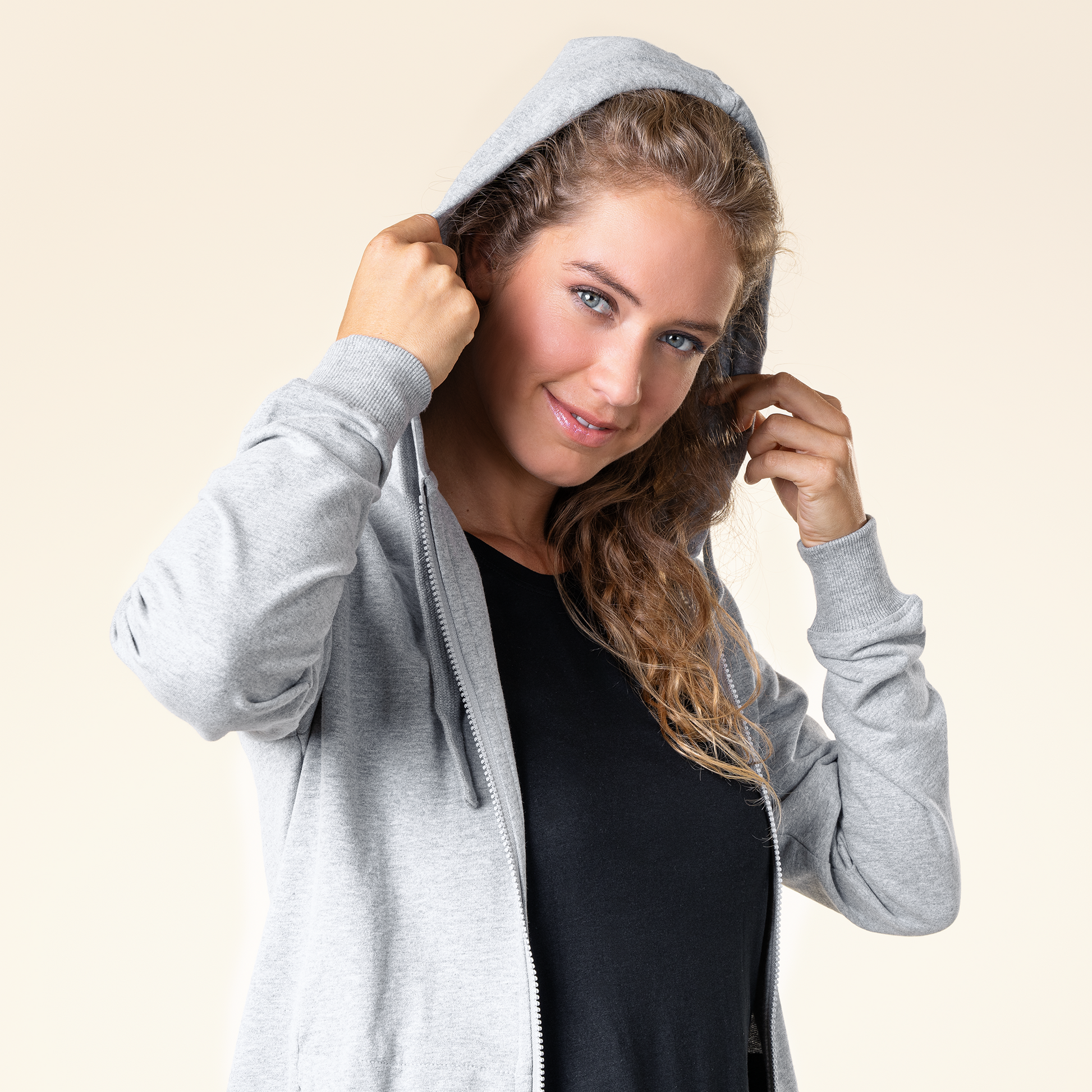 LAMINA Hooded Jacket - Grey Melange - detail 2