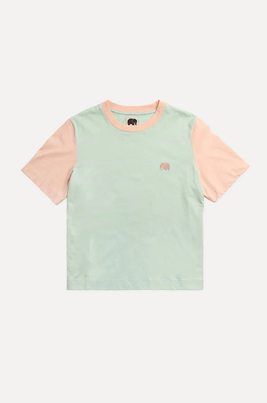 Women's Color Block T-Shirt Mint Green - front