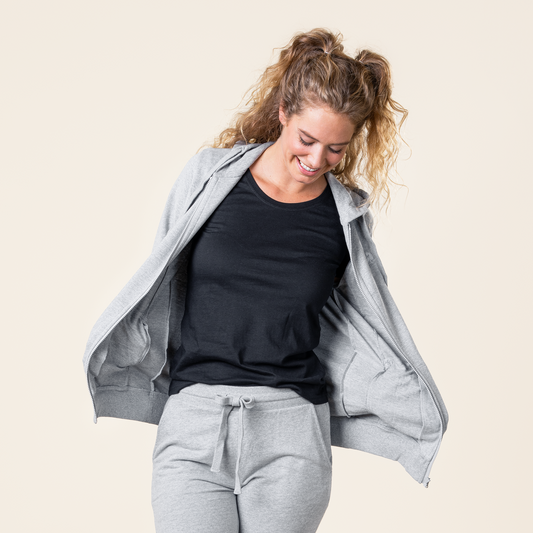 LAMINA Hooded Jacket - Grey Melange - detail 3