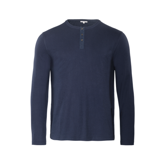 THOMME Henley Shirt Deep Sea