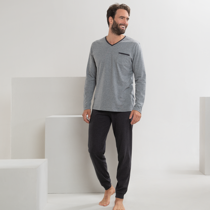 COLIN Pajama Set - Stone Grey/Anthra Melange - detail 4