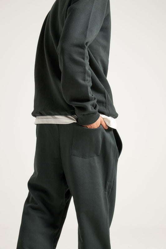Organic Essential Sweatpants Scarab Green