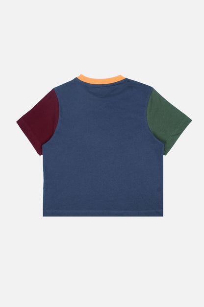 Women's Color Block T-Shirt Trendsplant Blue - back