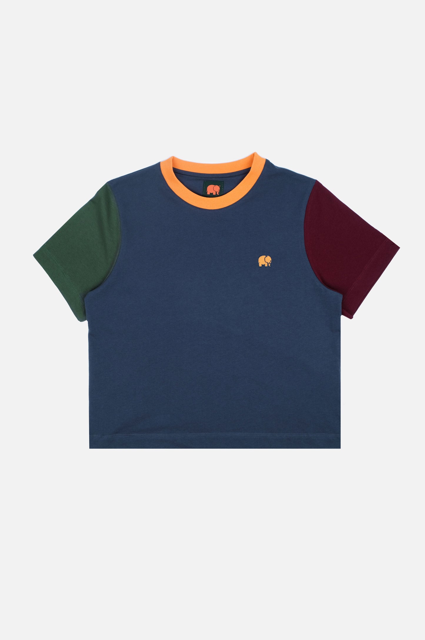 Women's Color Block T-Shirt Trendsplant Blue - front